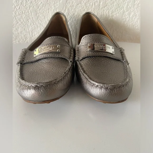 Womens Fredrica G3122 Silver Pebbled Leather Slip On Loafer - Picture 6 of 7